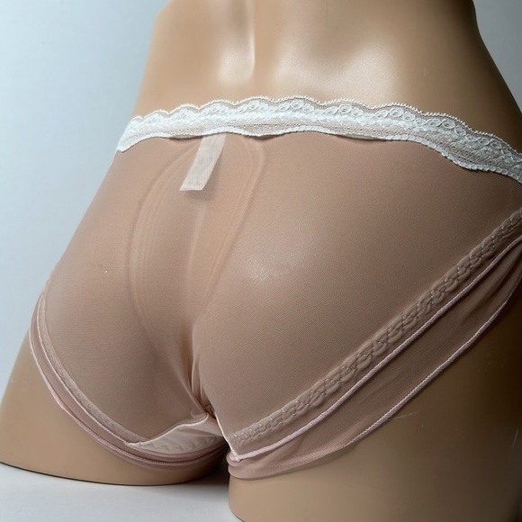 IZA Liquid Satin Pink Embroidered Floral Smooth Silky Stretch Feminine Panty NEW - Picture 11 of 15